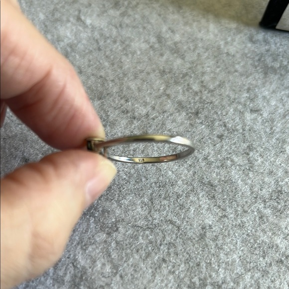 925 Sterling Silver Lab Created Onyx Heart Cubic Zerconia Ring - Picture 13 of 16